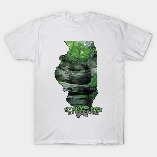 Illinois State Outline (Starved Rock State Park) T-Shirt by gorff